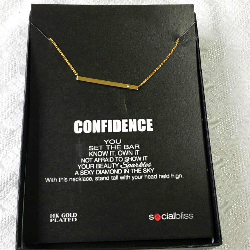 Gold plated confidence necklace NIB